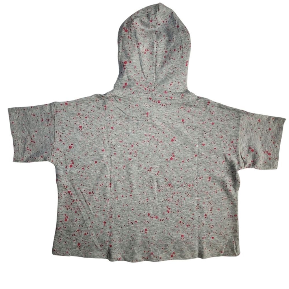 NWT Girls Crop Tops -Hoodie Gray Pink Speckled Size L Oversized Coupe Collection - Picture 4 of 8